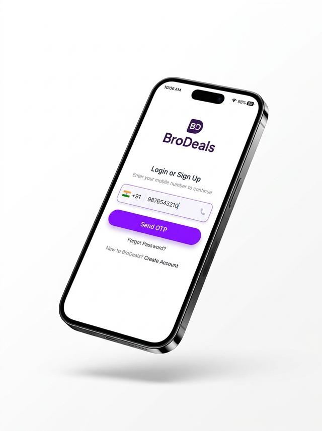 BroDeals OTP Login Interface