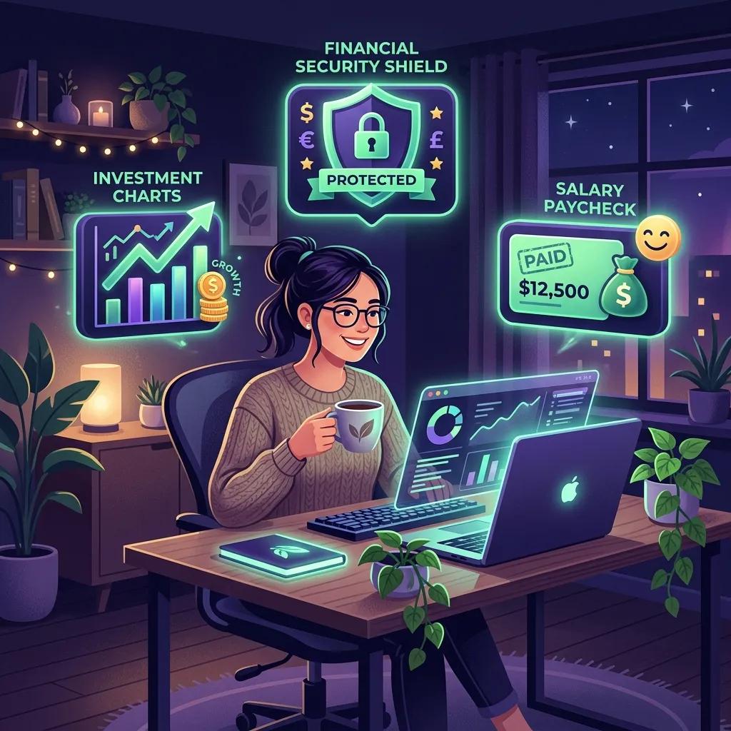 Young professional budgeting illustration
